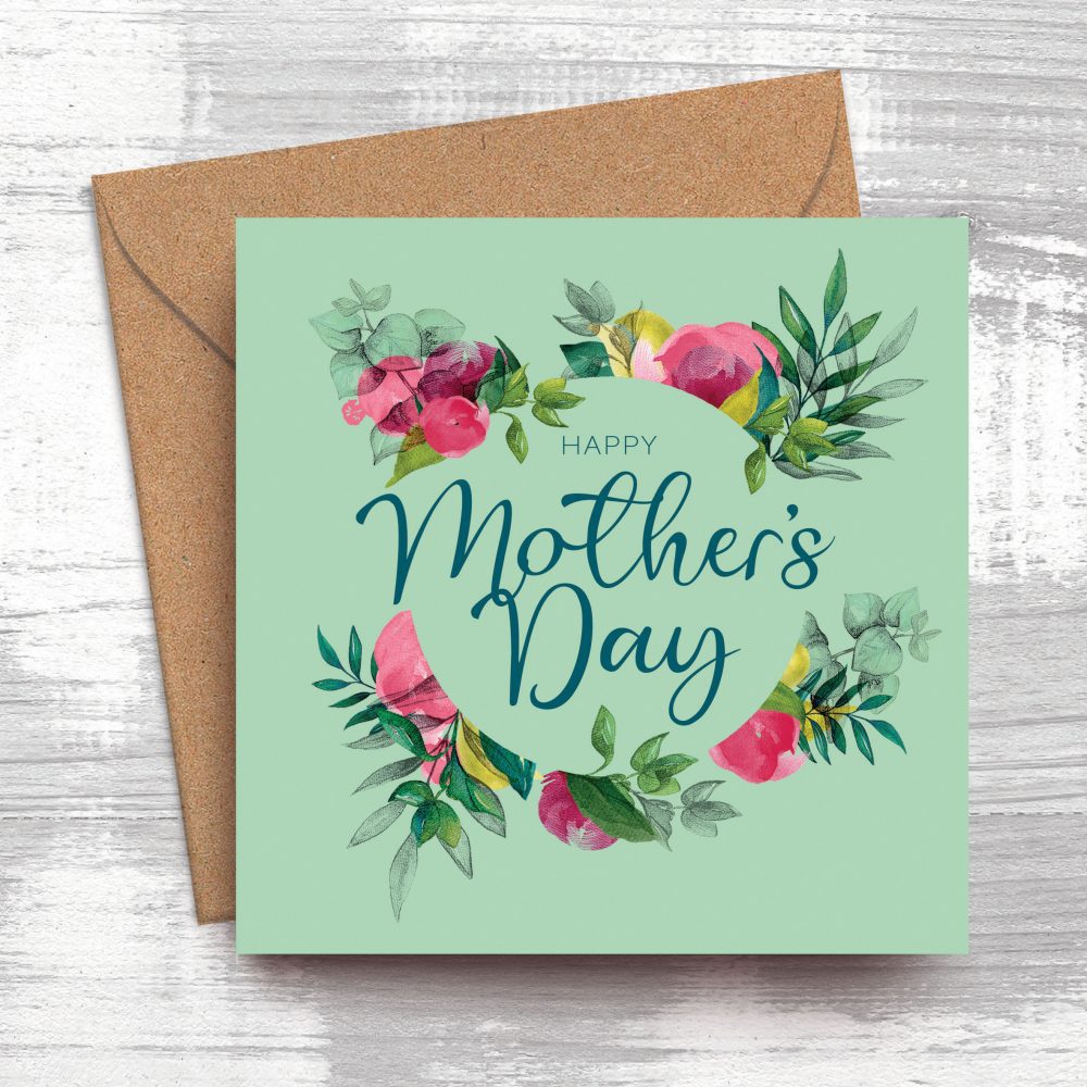 Mother's Day Greeting Card - Peony Garland